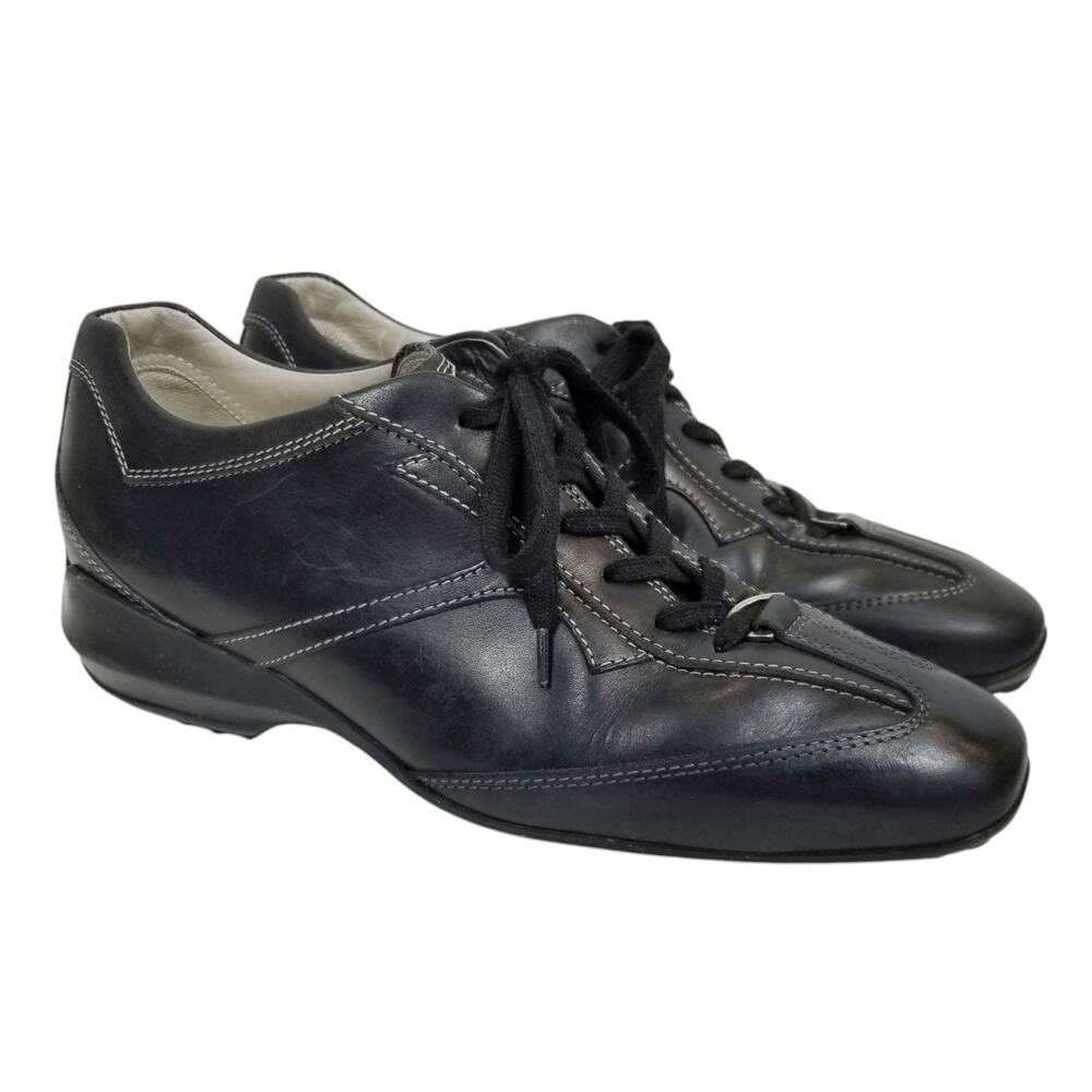 Tod's Women's Black Leather Lace Up Sneakers Size 38.5 US 8